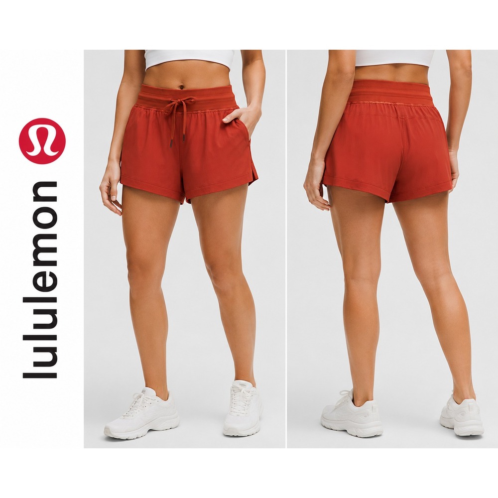 Lululemon Dance Studio High Rise Short 3.5 Autumn Red Size 0 NWT LW7CCGS